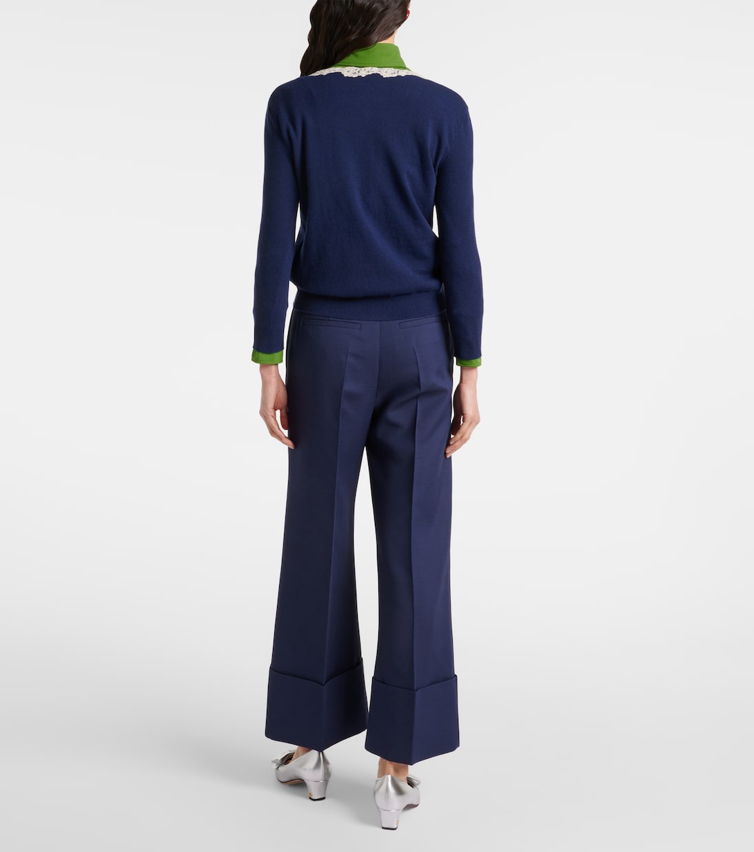 Lace-trimmed virgin wool cardigan | Valentino