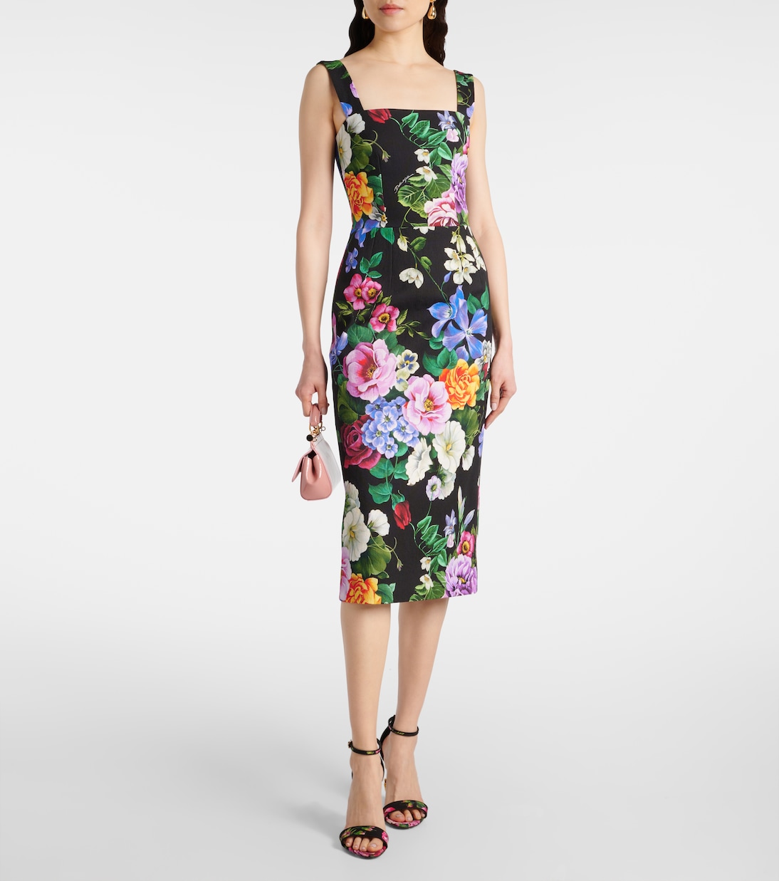 Floral cotton-blend midi dress | Dolce&Gabbana