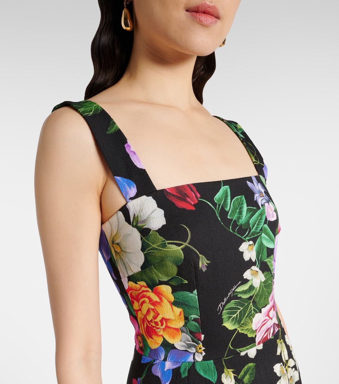 Floral cotton-blend midi dress | Dolce&Gabbana