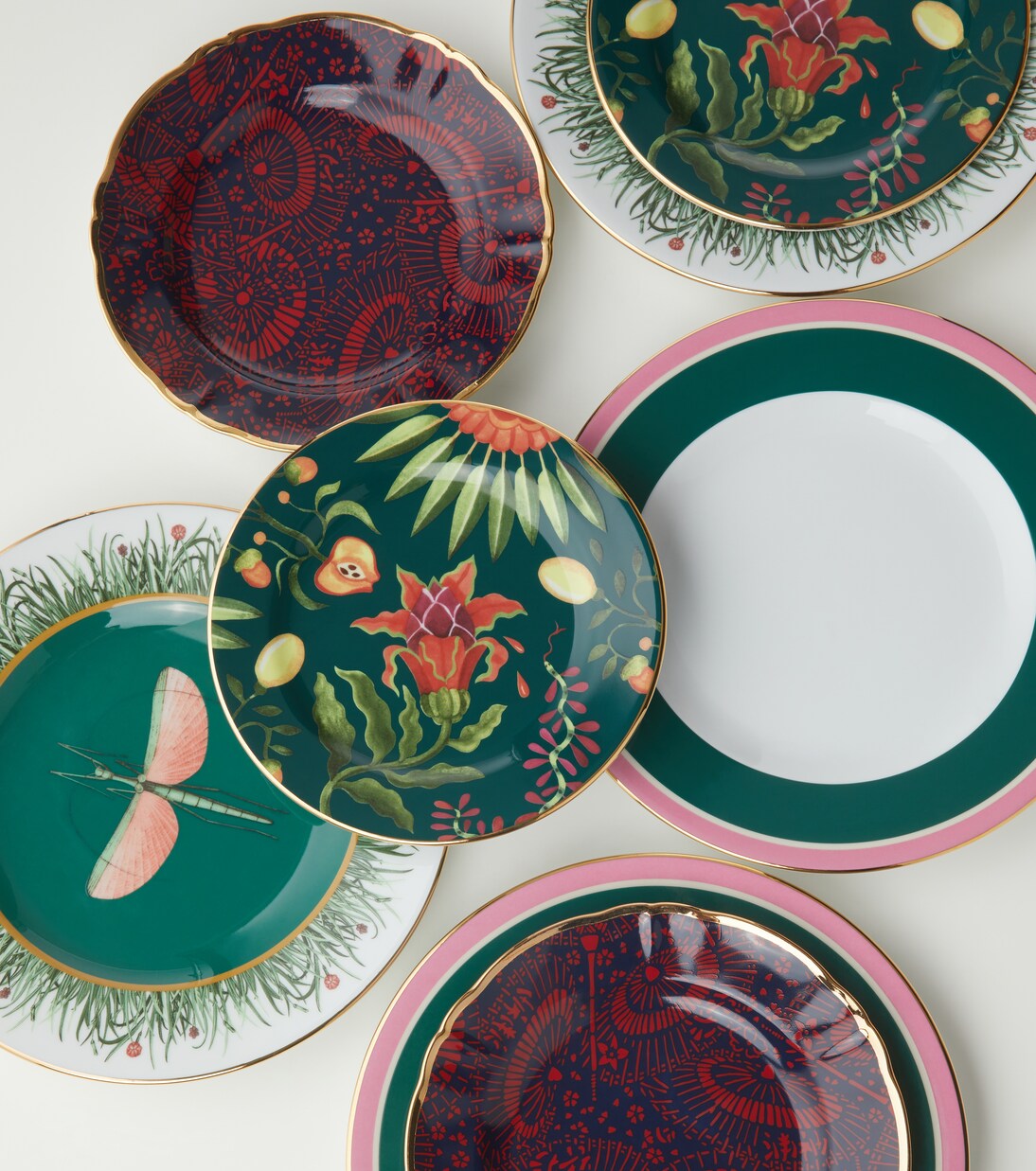 Libellula set of 2 porcelain dinner plates | La DoubleJ