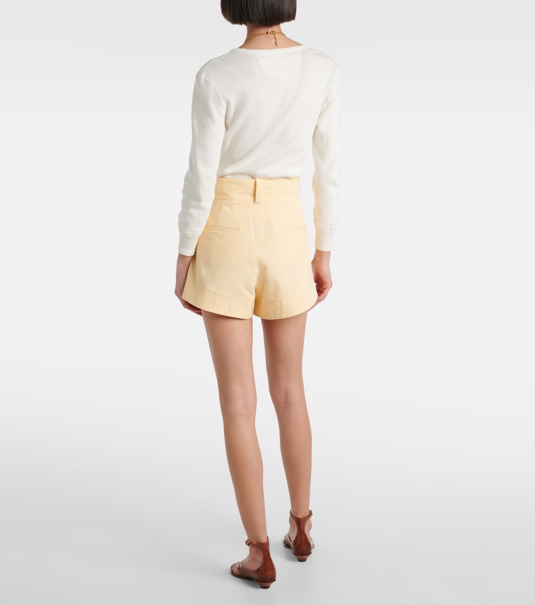 High-Rise Shorts aus Baumwoll-Canvas | Chloé