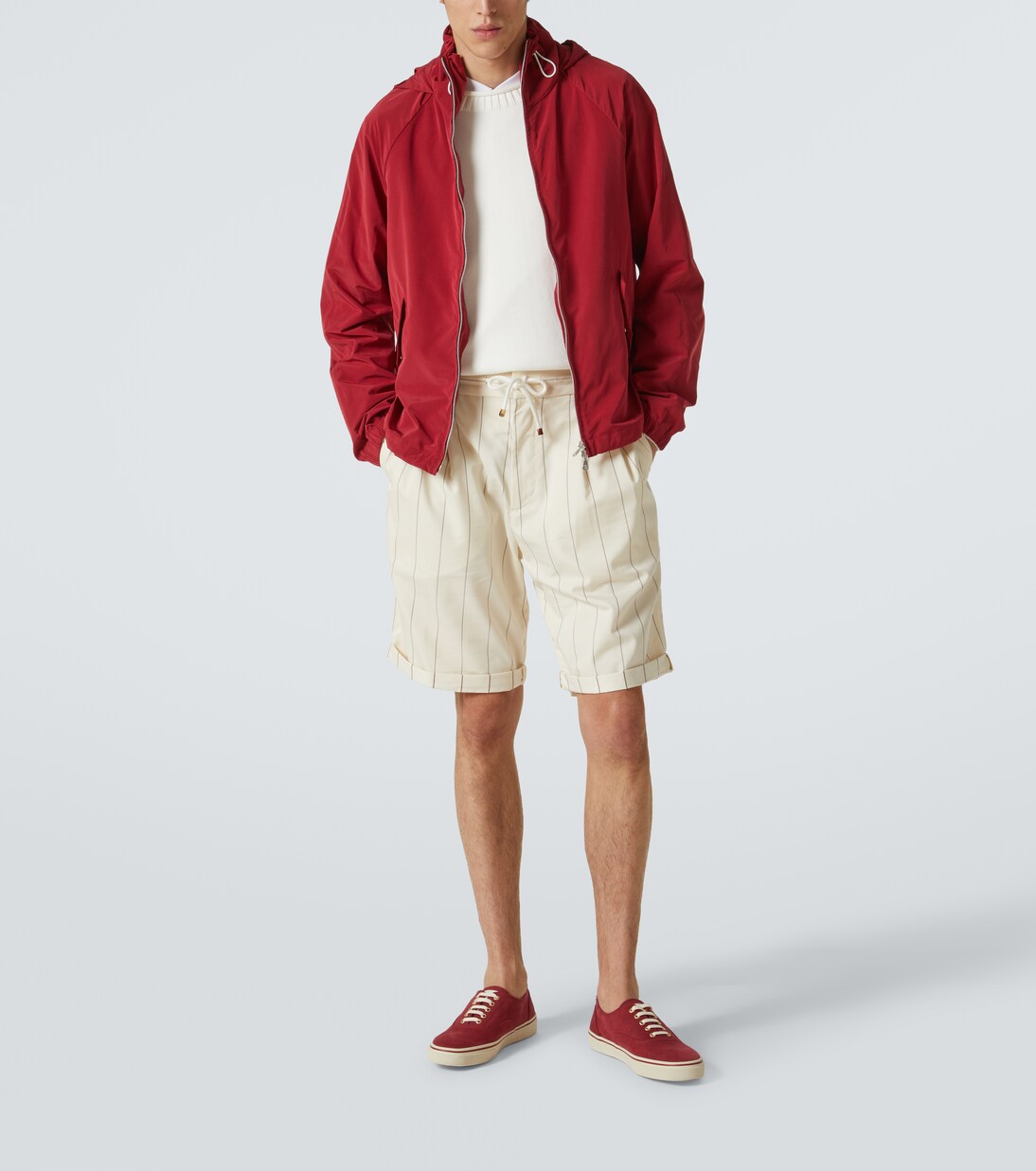 Zapatillas de lona con piel | Brunello Cucinelli