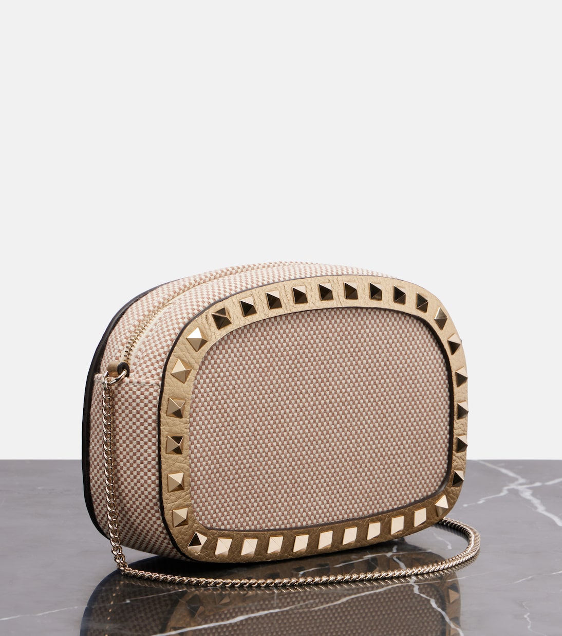Rockstud VLogo Mini canvas shoulder bag | Valentino Garavani