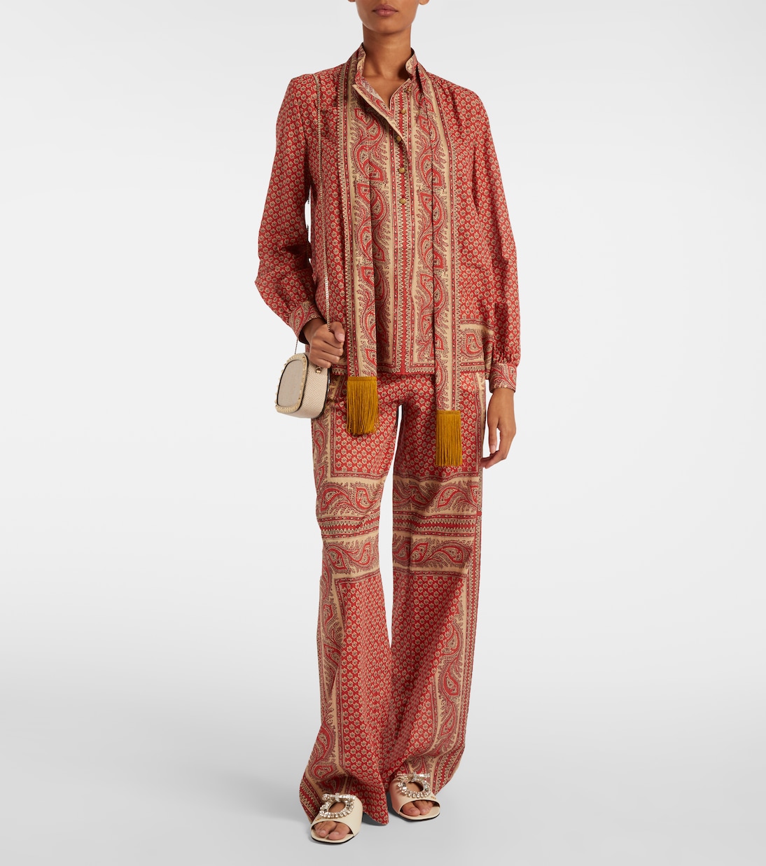 Rockstud VLogo Mini canvas shoulder bag | Valentino Garavani