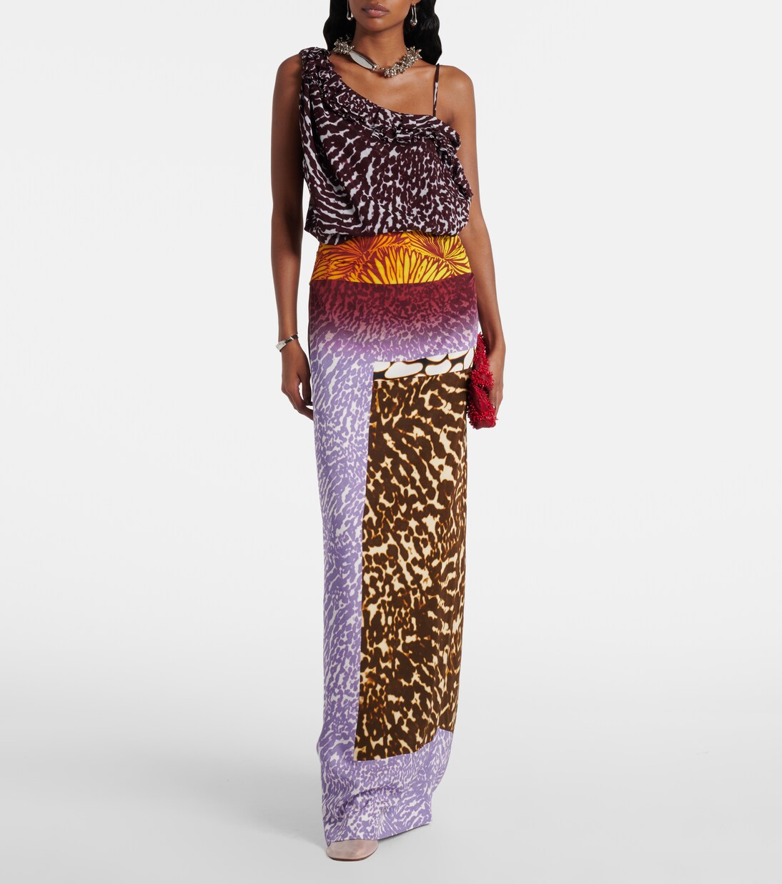 Bedruckter Midirock aus Seide | Dries Van Noten