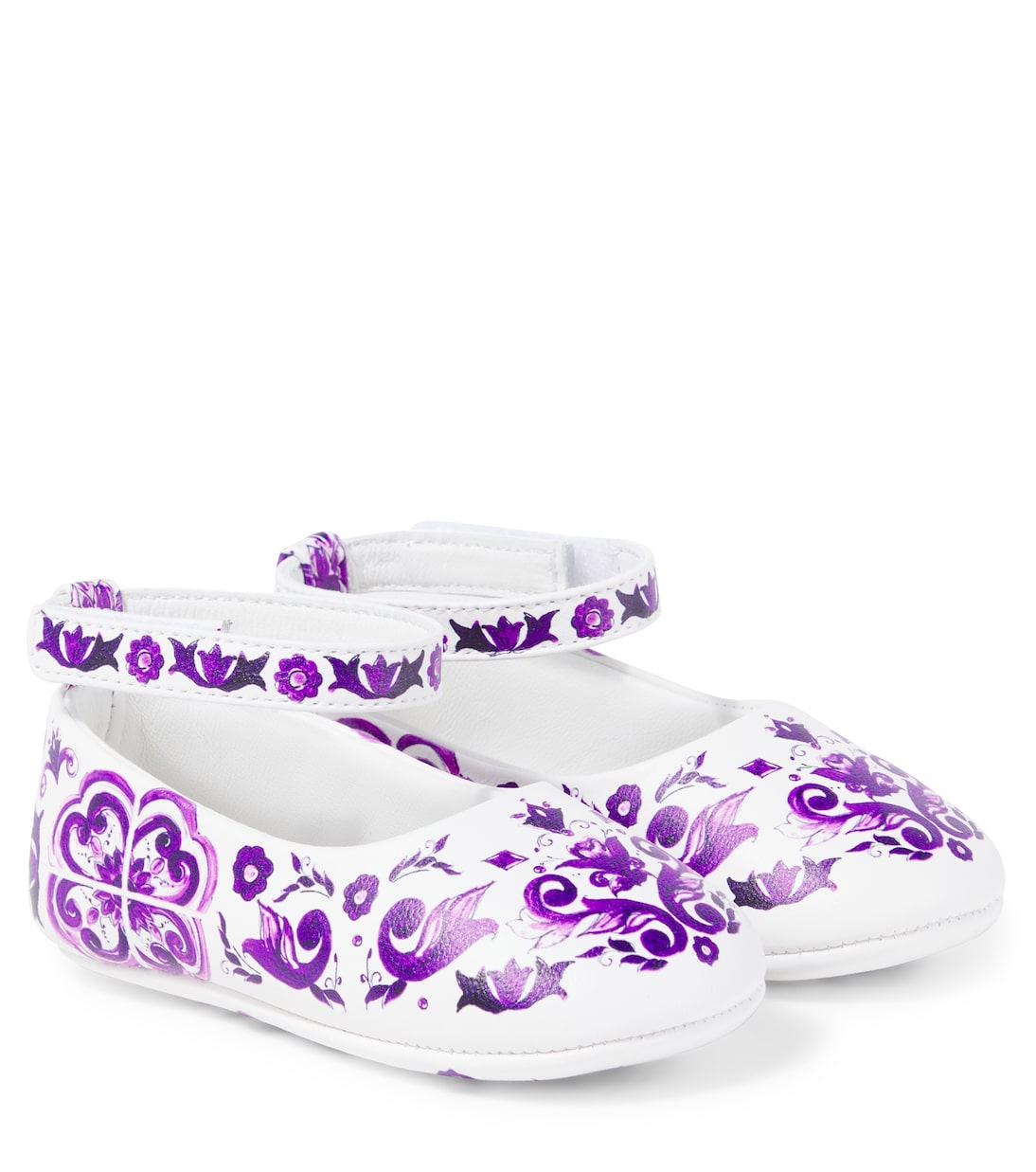 Baby Majolica leather ballet flats | Dolce&Gabbana Kids