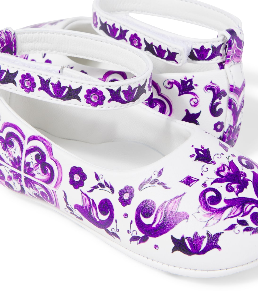 Baby Majolica leather ballet flats | Dolce&Gabbana Kids