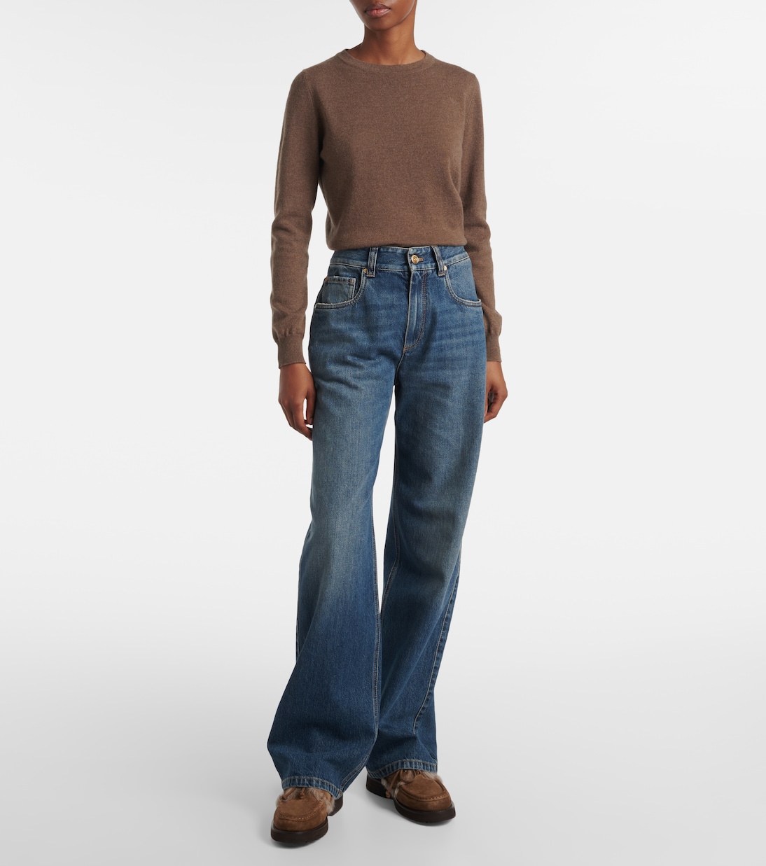 Monili high-rise wide-leg jeans | Brunello Cucinelli