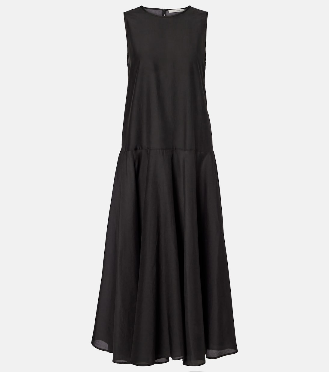 Rita gathered cotton and silk midi dress | Asceno