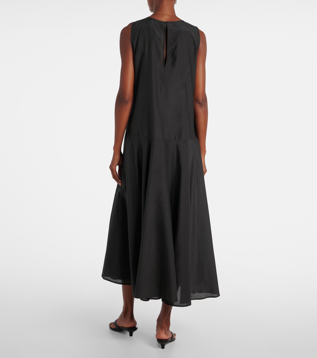 Rita gathered cotton and silk midi dress | Asceno