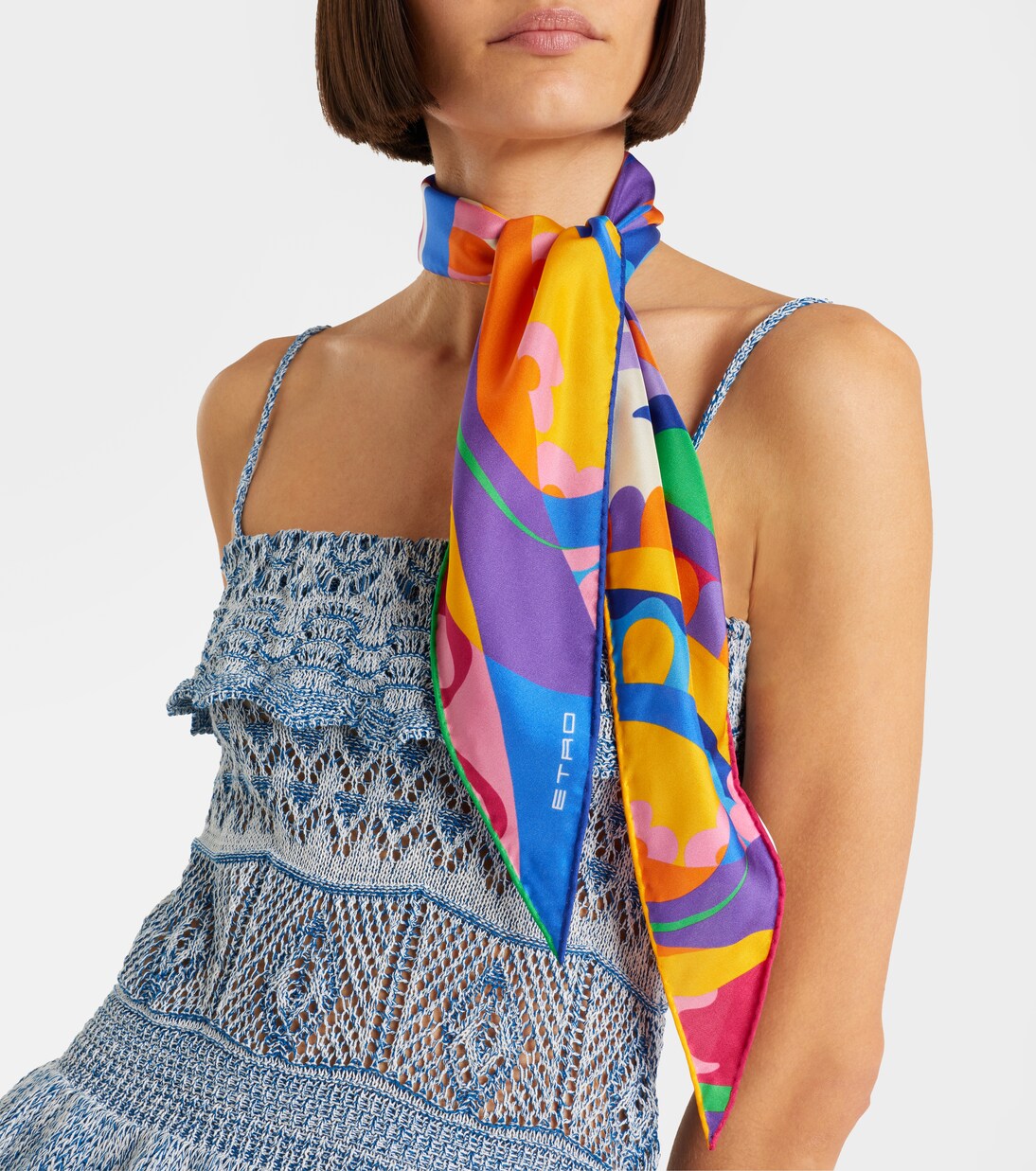 Printed silk twill scarf | Etro