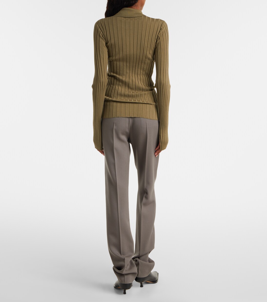 Ribbed-knit wool polo shirt  | Calvin Klein Collection