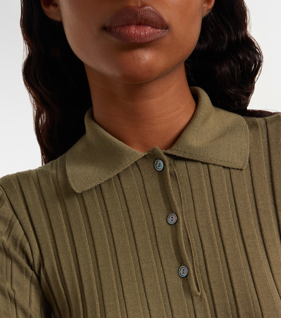 Ribbed-knit wool polo shirt  | Calvin Klein Collection