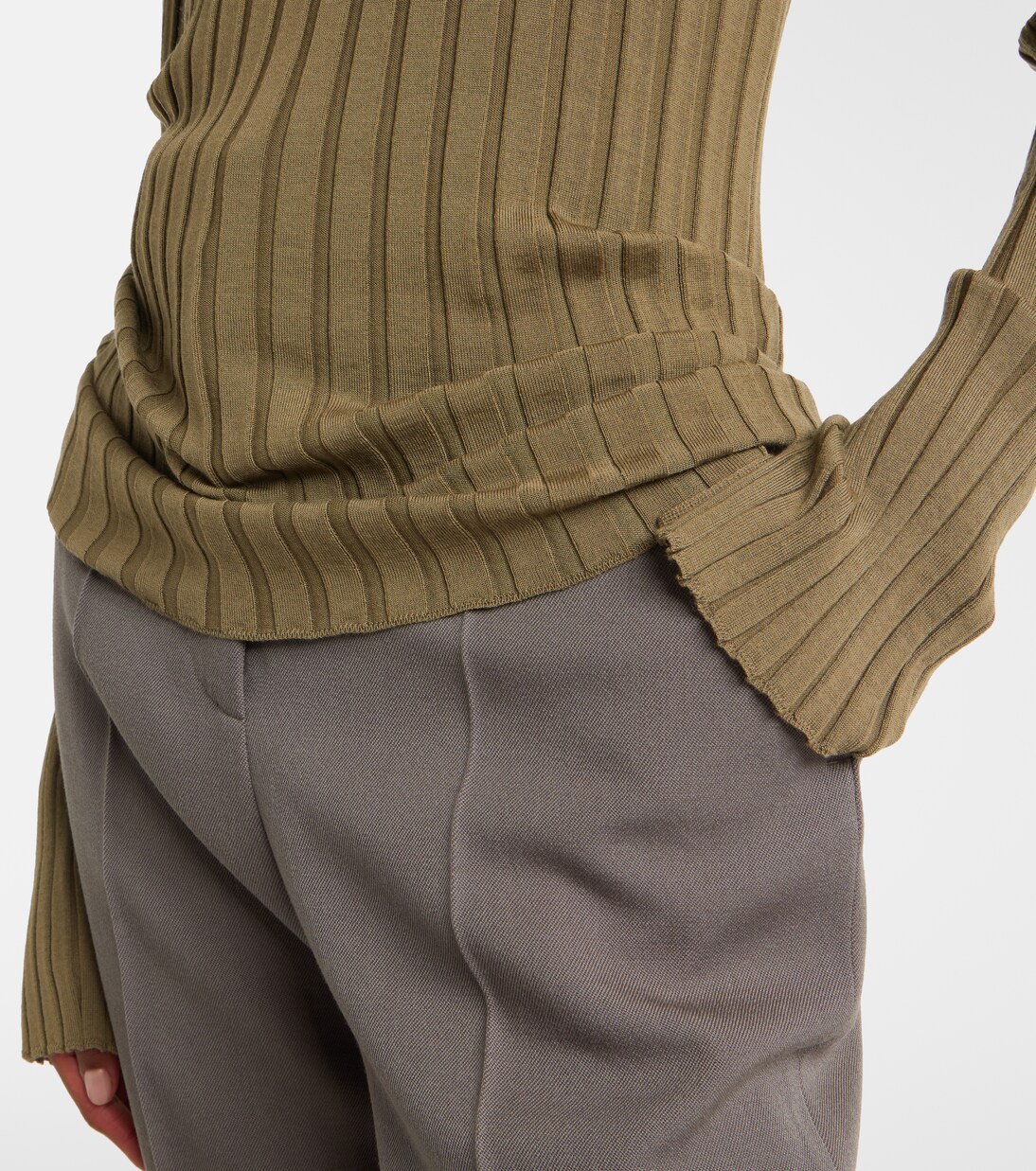 Ribbed-knit wool polo shirt  | Calvin Klein Collection