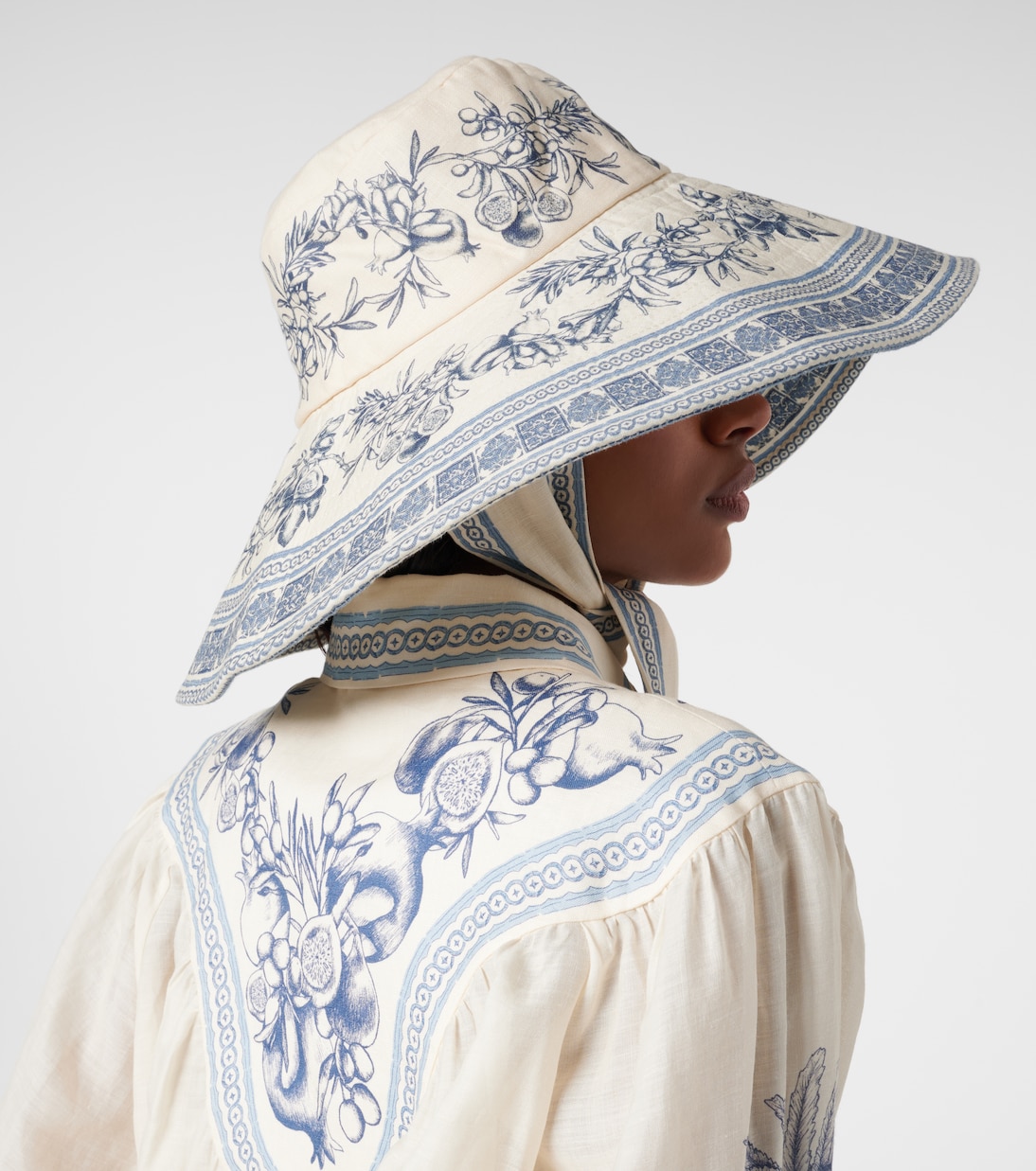 Villa Romantica printed linen sun hat | Alémais