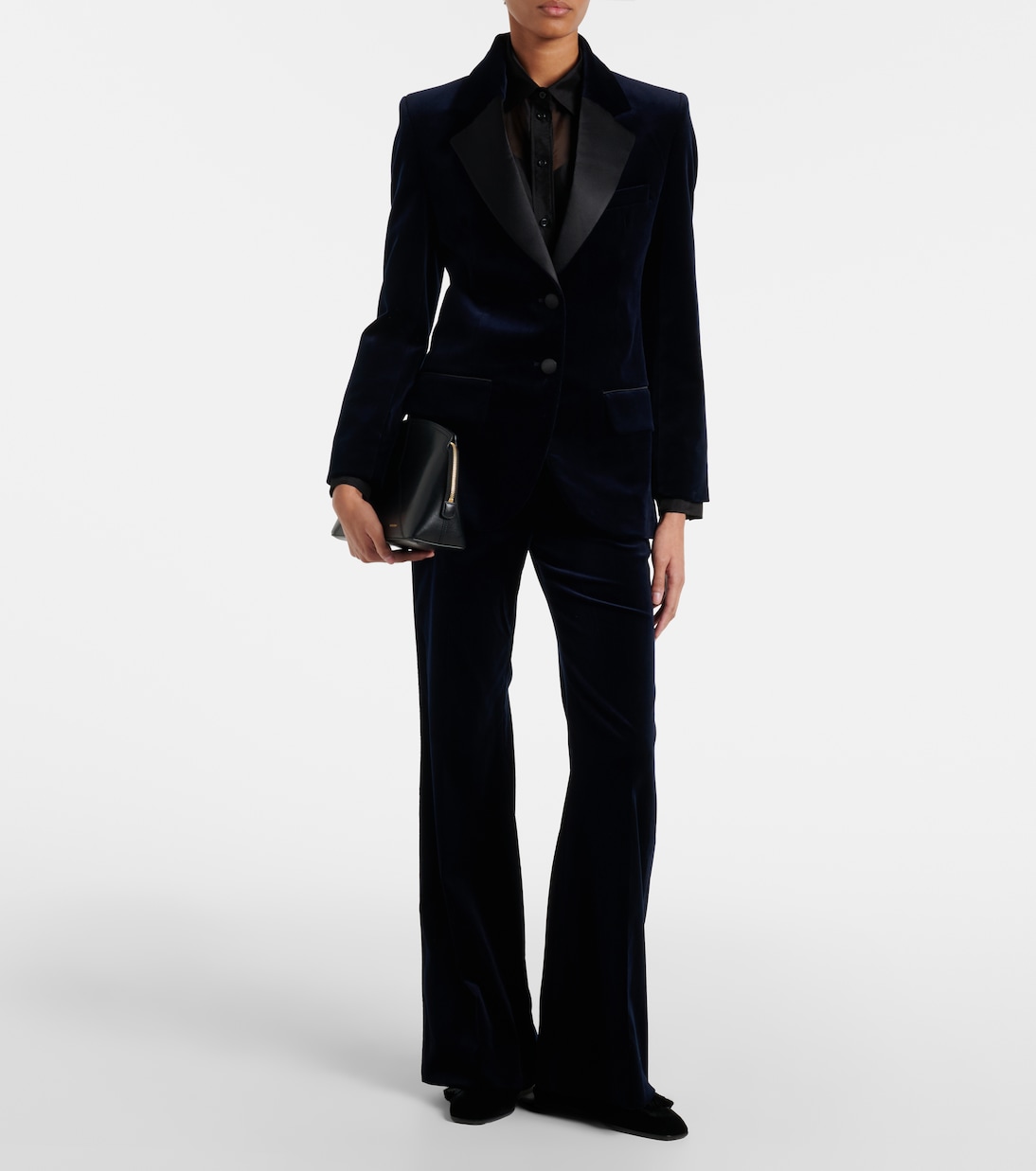 Satin-trimmed velvet wide-leg pants | Victoria Beckham