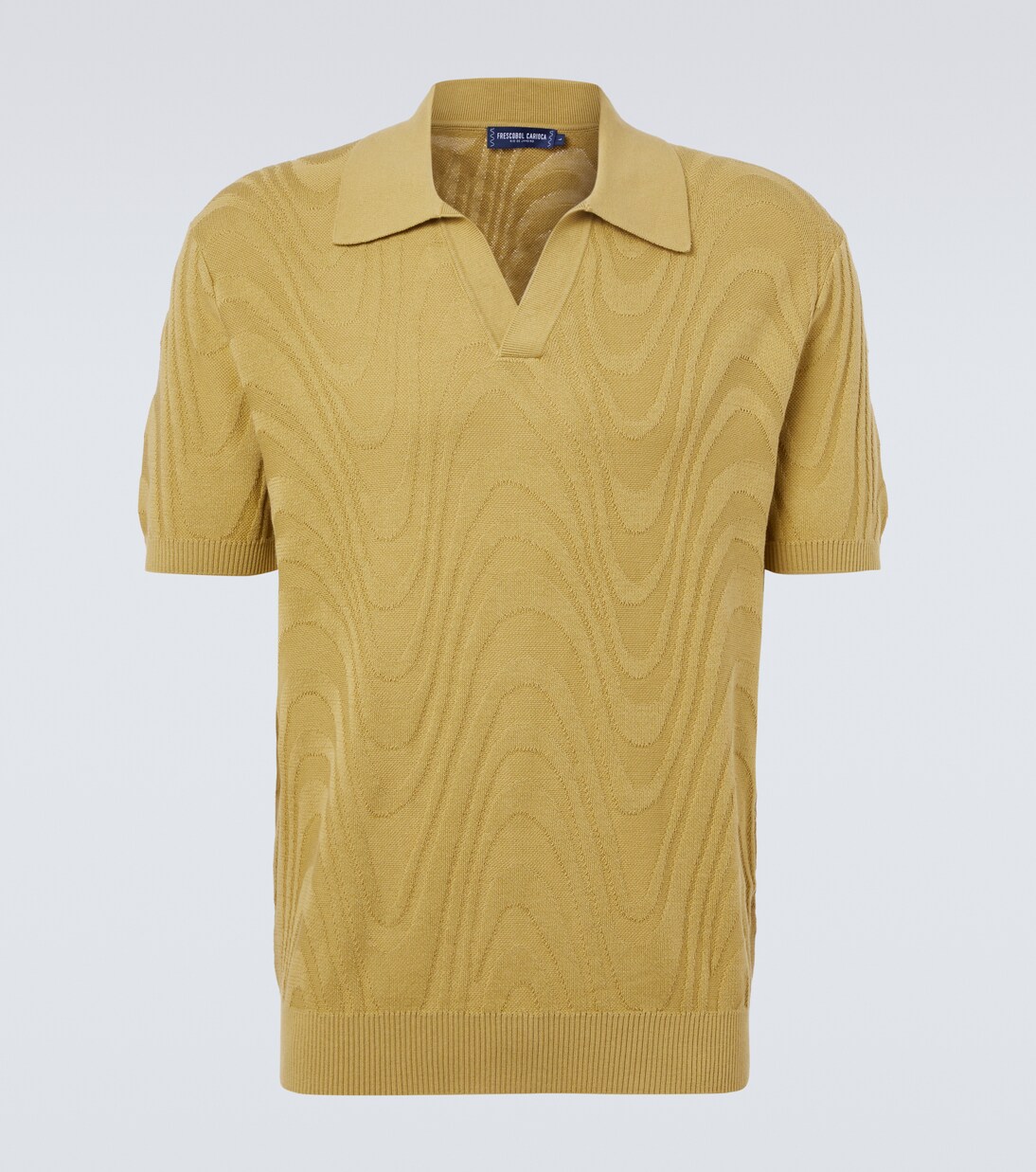 Rino cotton and silk jacquard polo shirt | Frescobol Carioca