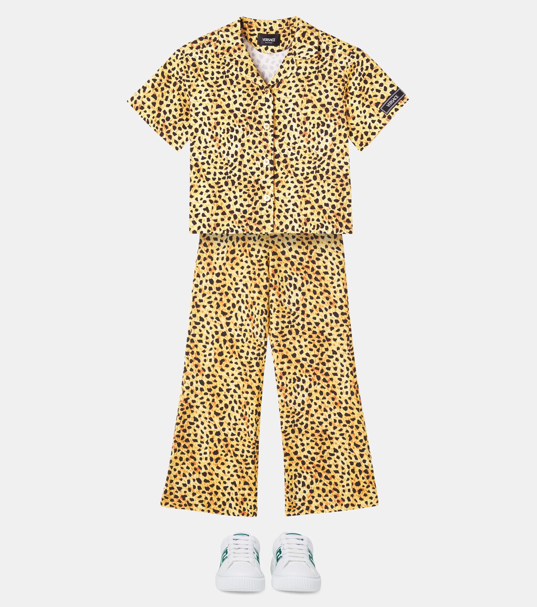 Leopard-print cady shirt | Versace Kids