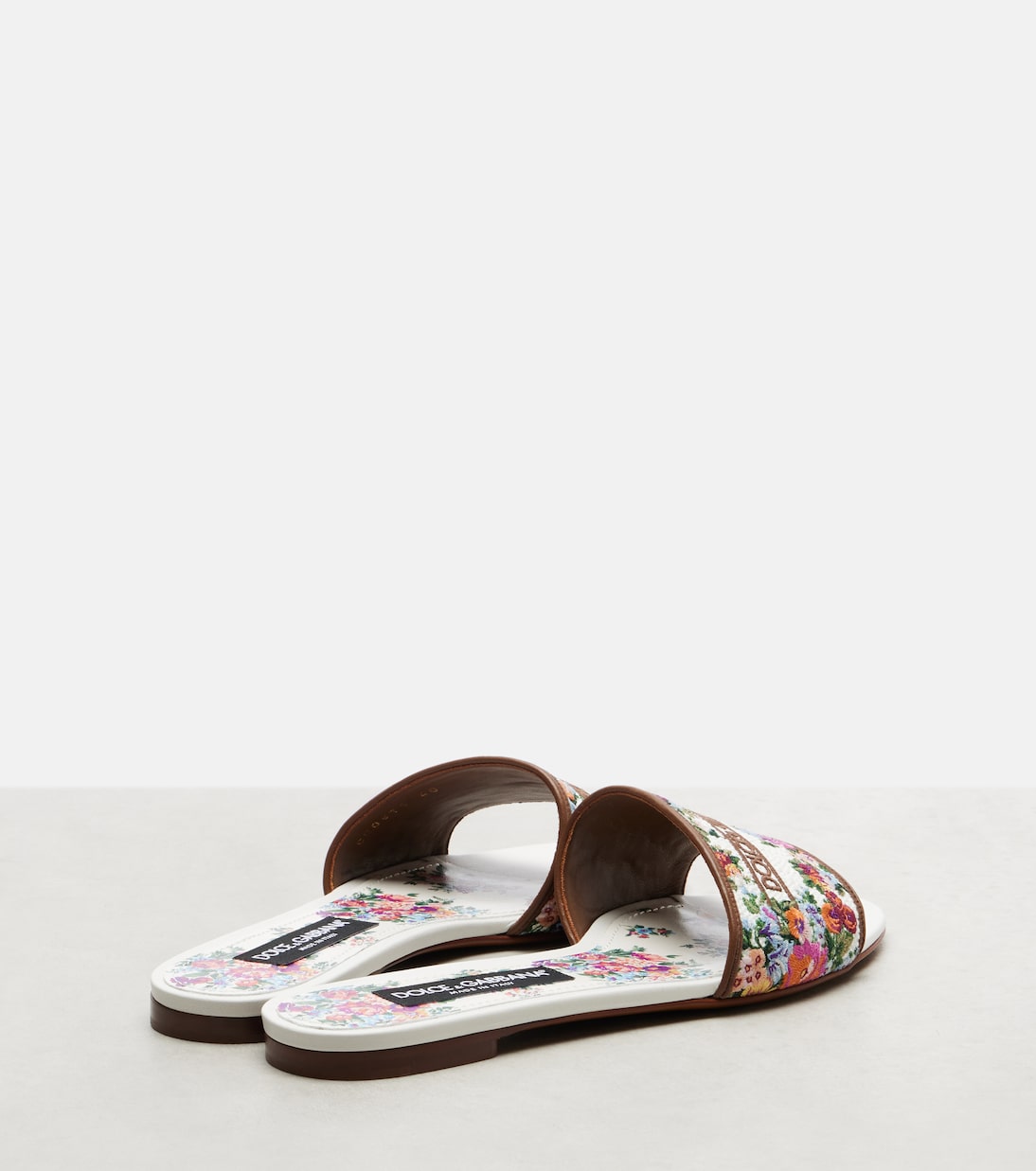Mules en cuir à fleurs | Dolce&Gabbana