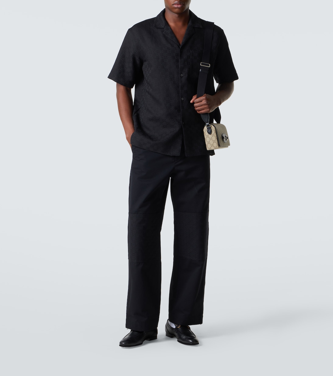 GG Canvas linen-blend bowling shirt | Gucci