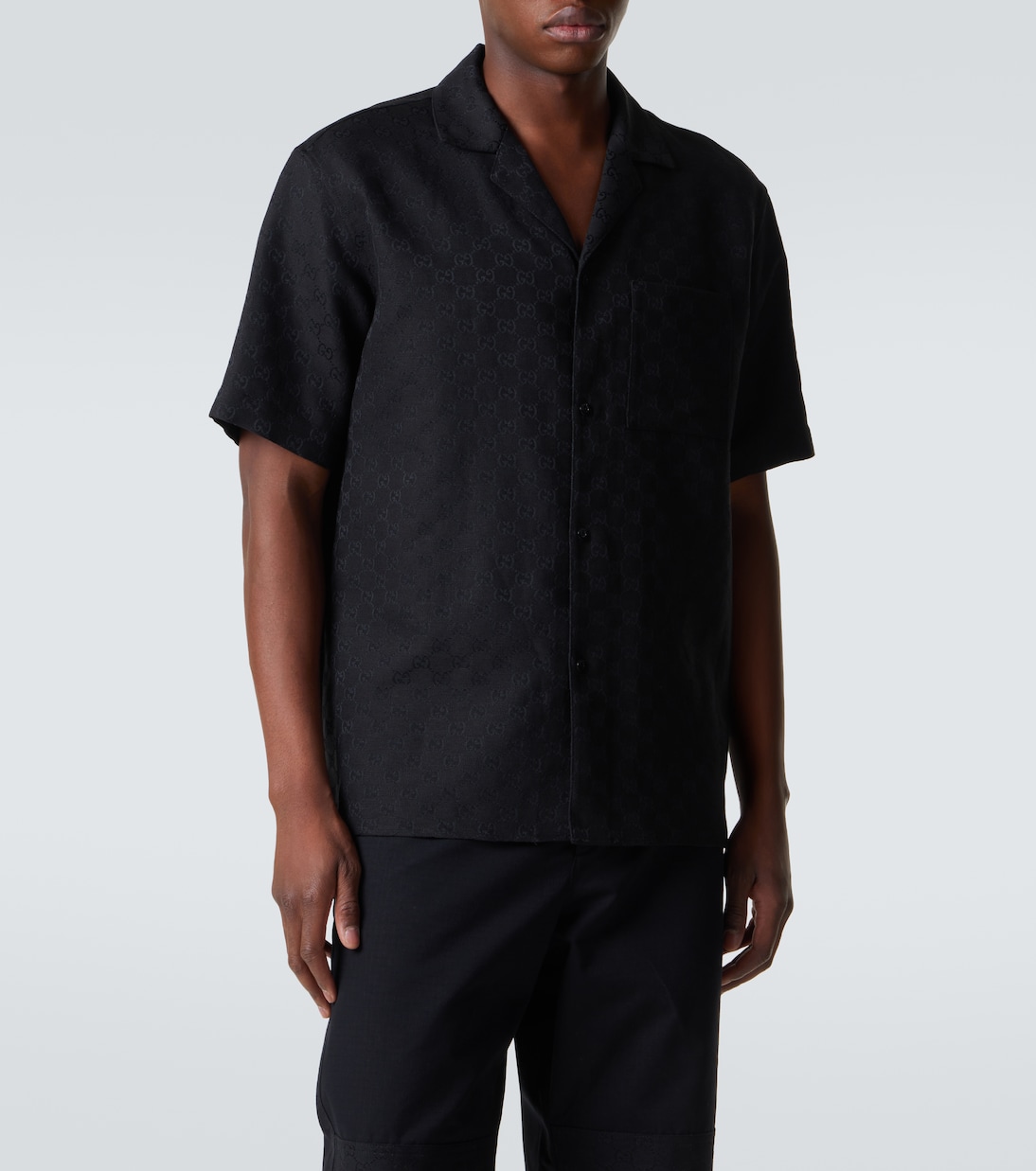 GG Canvas linen-blend bowling shirt | Gucci
