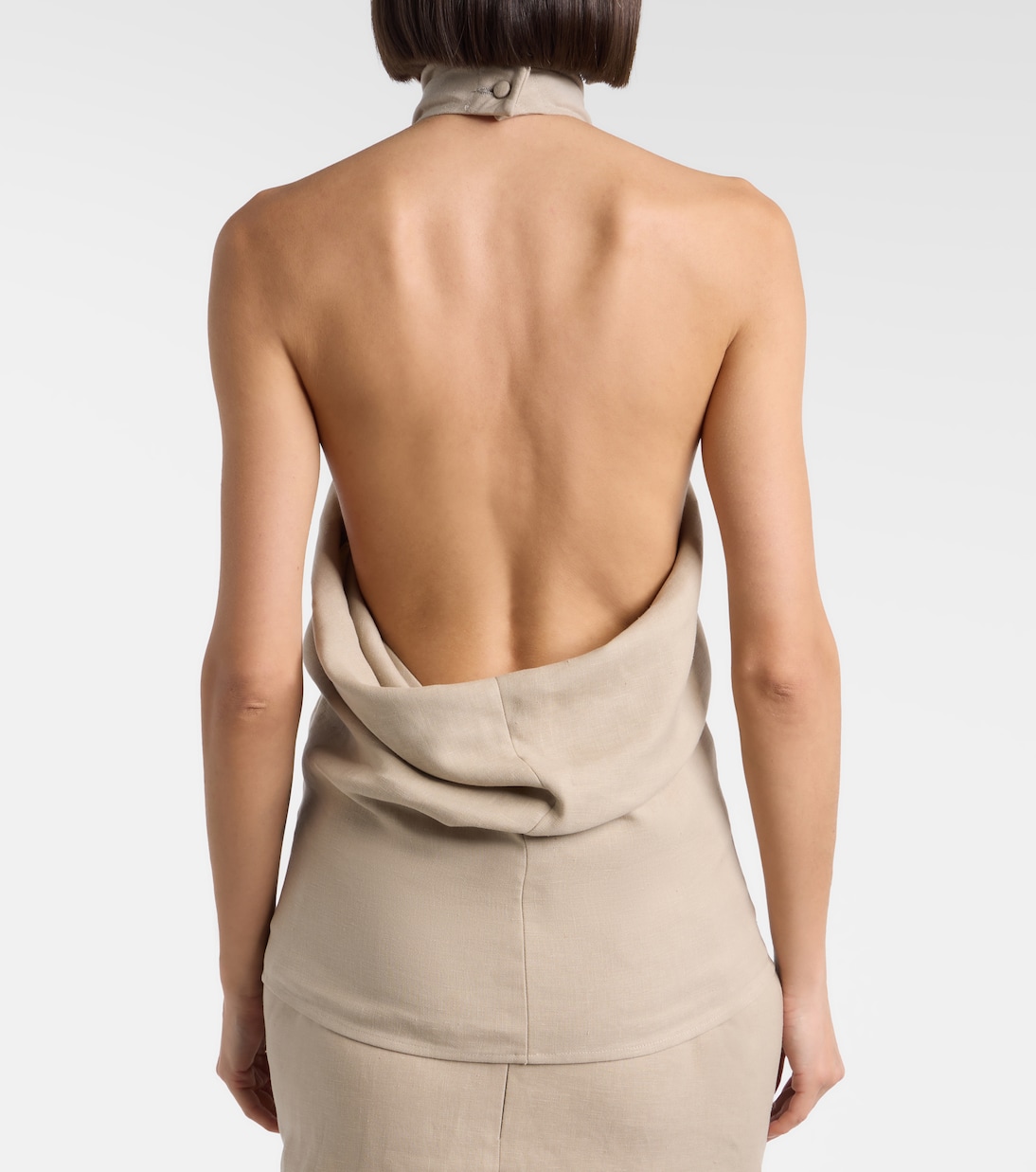 드레이프 홀터넥 리넨 탑 | Magda Butrym