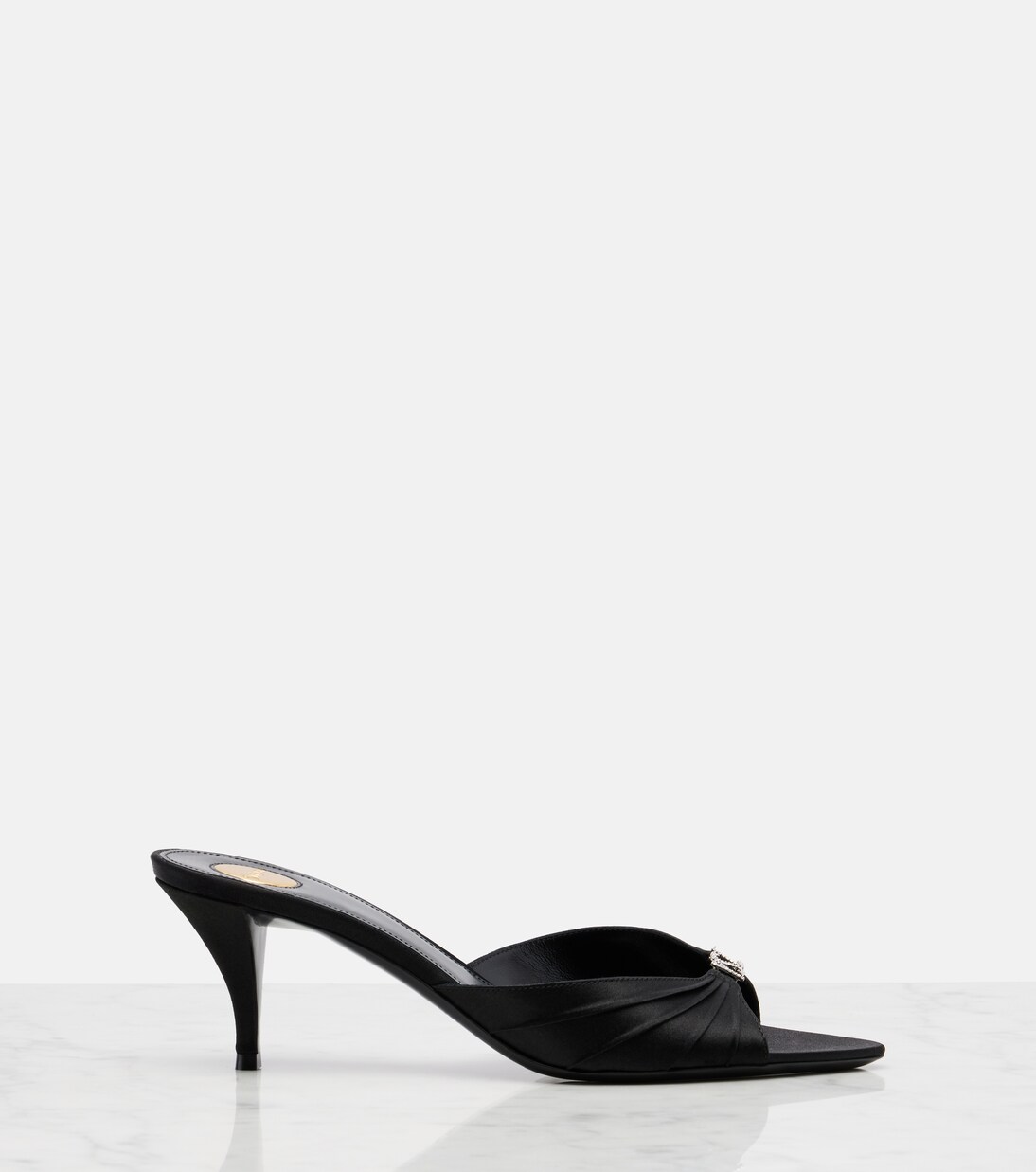 Pantoletten Jerry 60 aus Satin mit Kristallen | Saint Laurent
