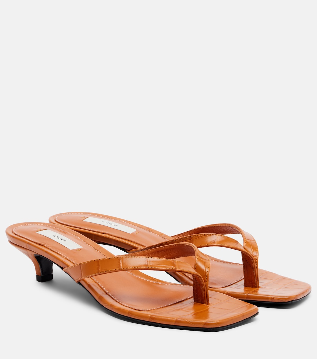 Croc-effect leather thong sandals | Toteme