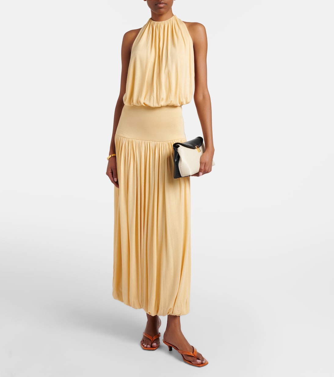 Croc-effect leather thong sandals | Toteme