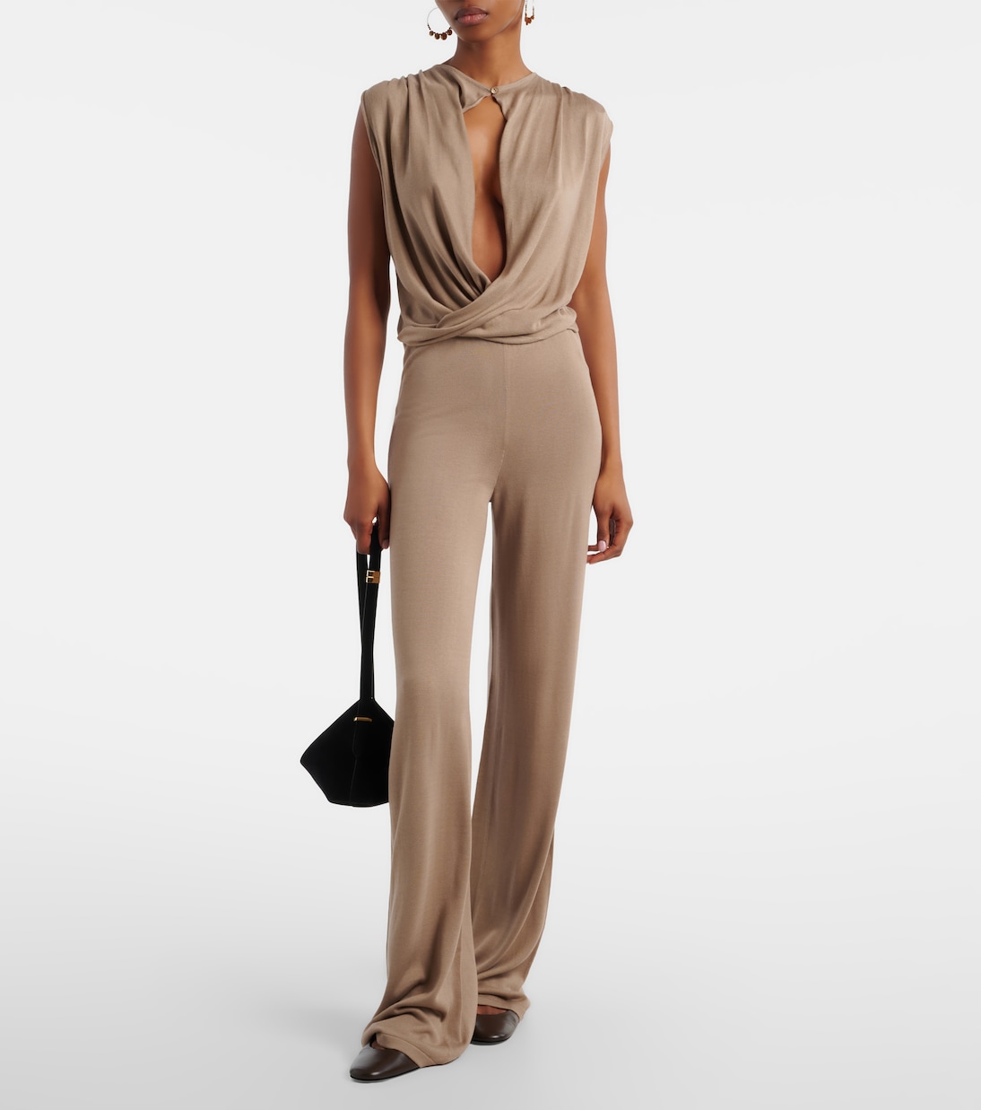 Pantalones rectos Esme en mezcla de seda | Aya Muse