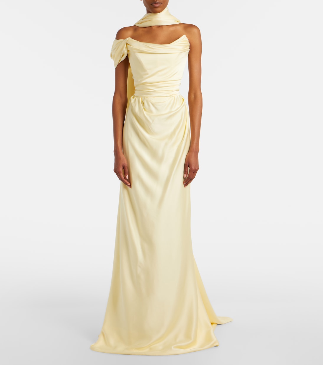 Nova Vixen scarf-detail satin bustier gown | Vivienne Westwood