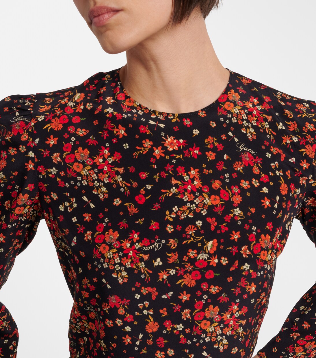 Floral silk minidress | Gucci