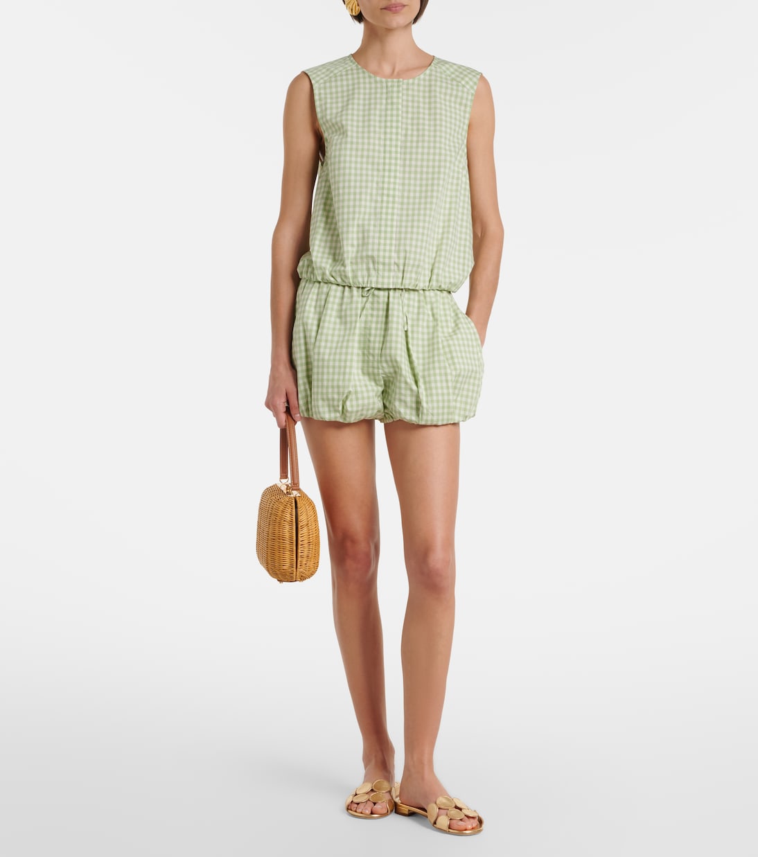 Gingham cotton-blend shorts | Simkhai