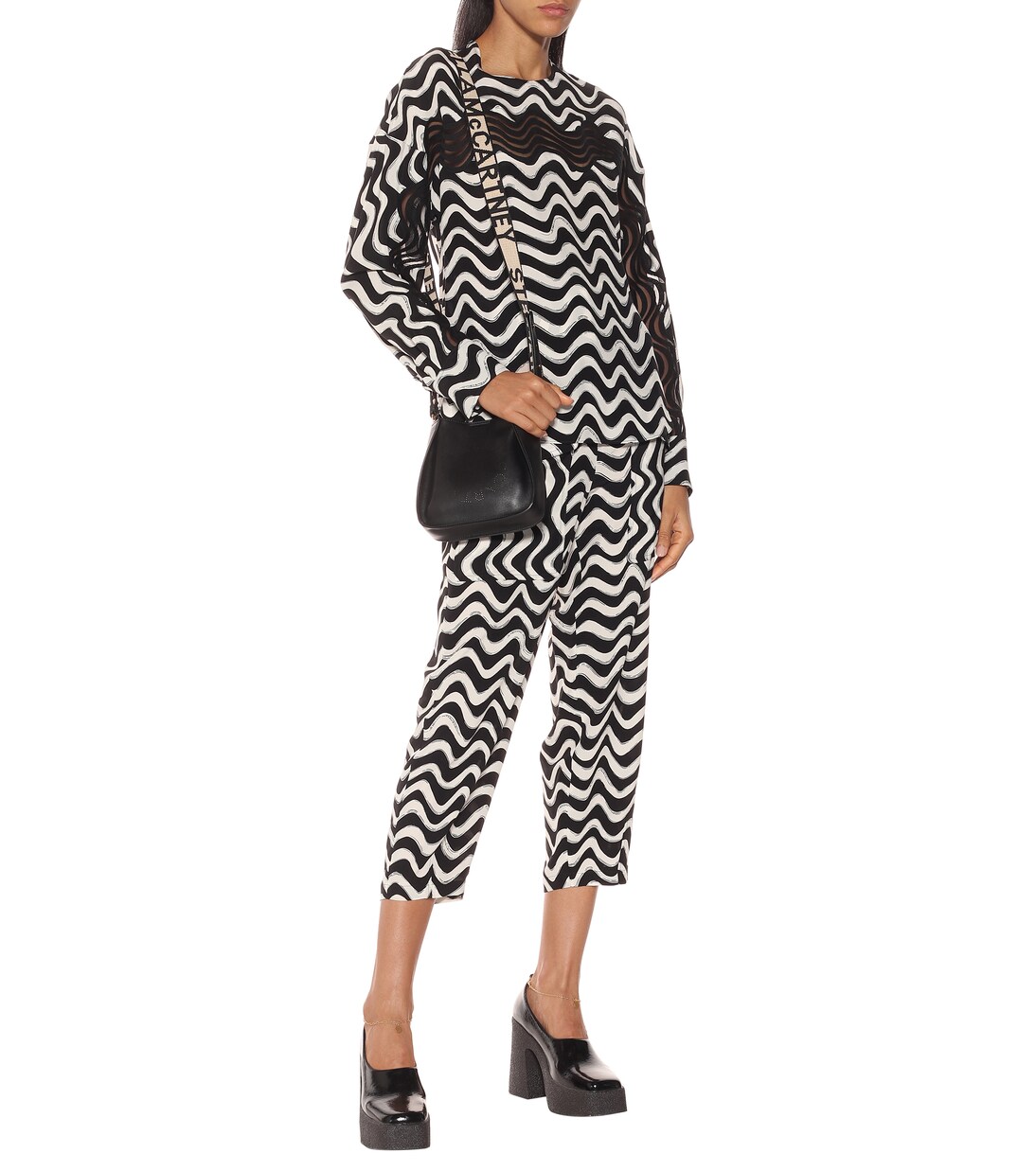 Pantalon carotte raccourci imprimé en soie | Stella McCartney