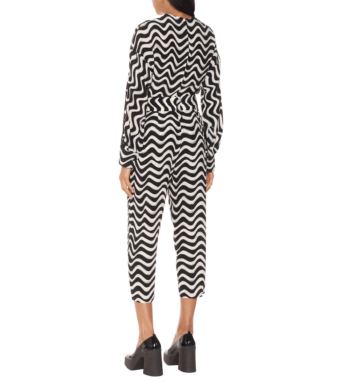 Pantalon carotte raccourci imprimé en soie | Stella McCartney