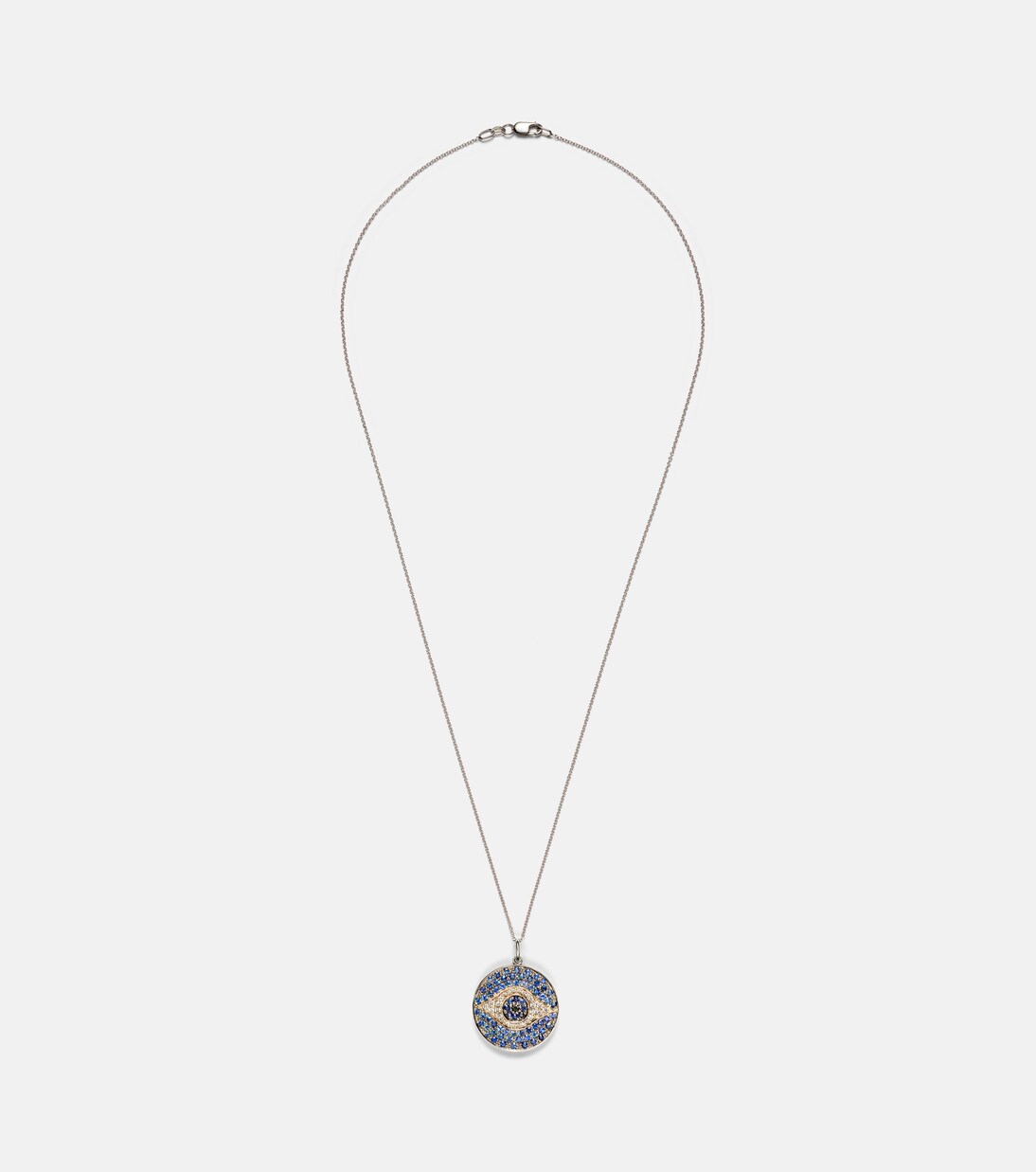 Dawn 18kt white gold necklace with diamonds and sapphires | Ileana Makri