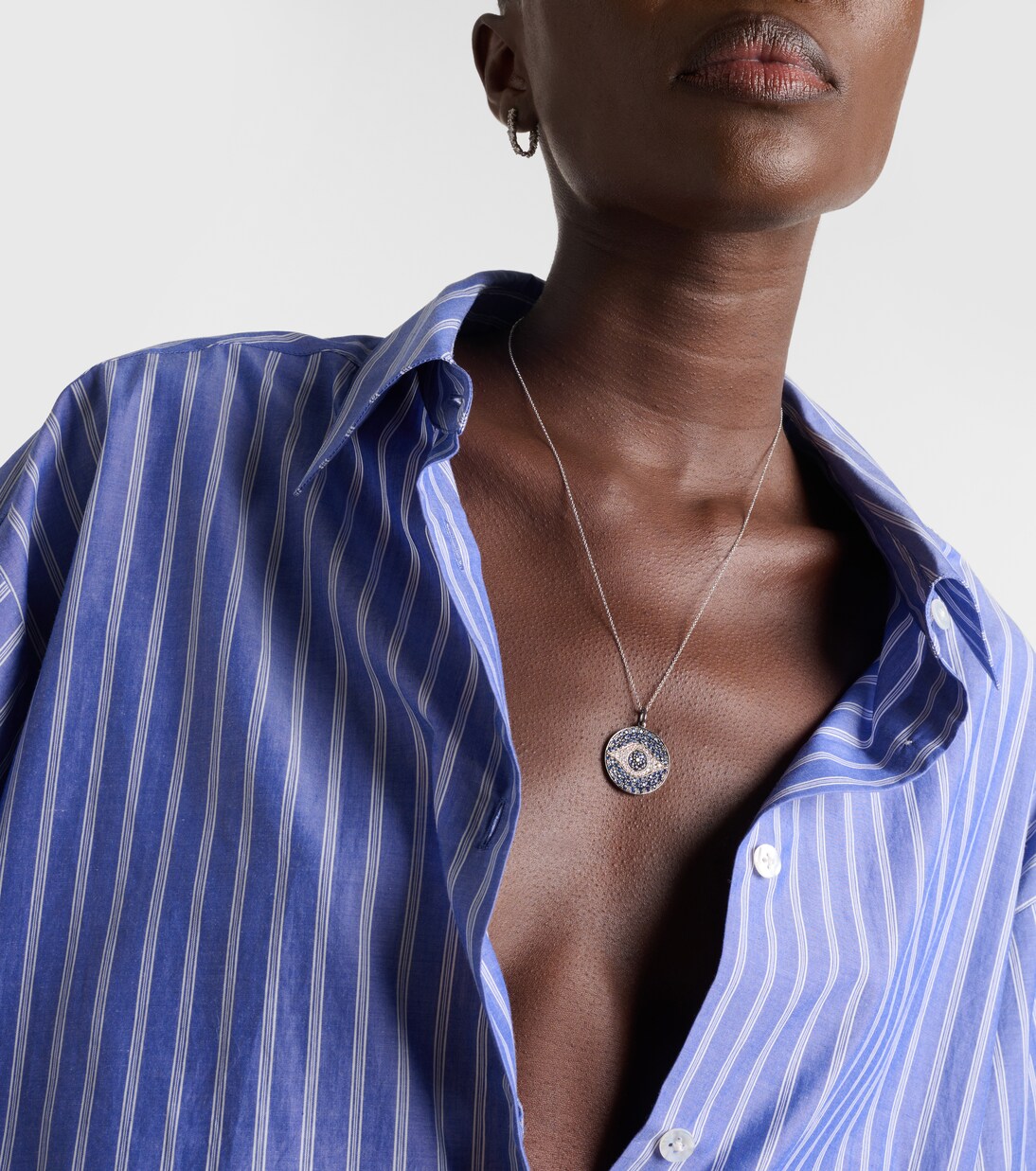 Dawn 18kt white gold necklace with diamonds and sapphires | Ileana Makri