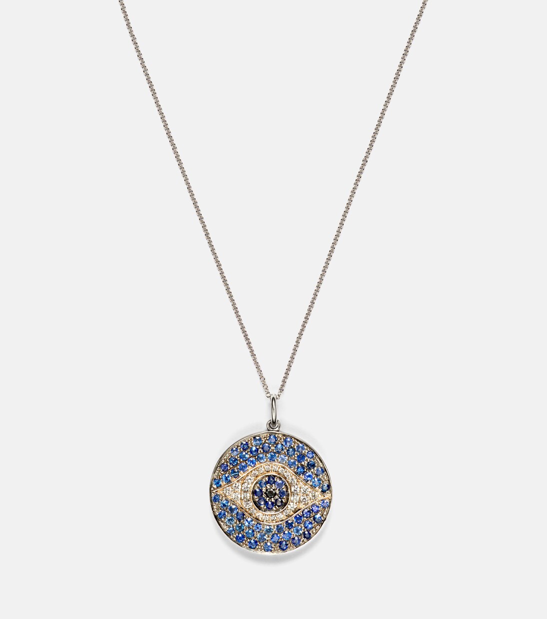 Dawn 18kt white gold necklace with diamonds and sapphires | Ileana Makri