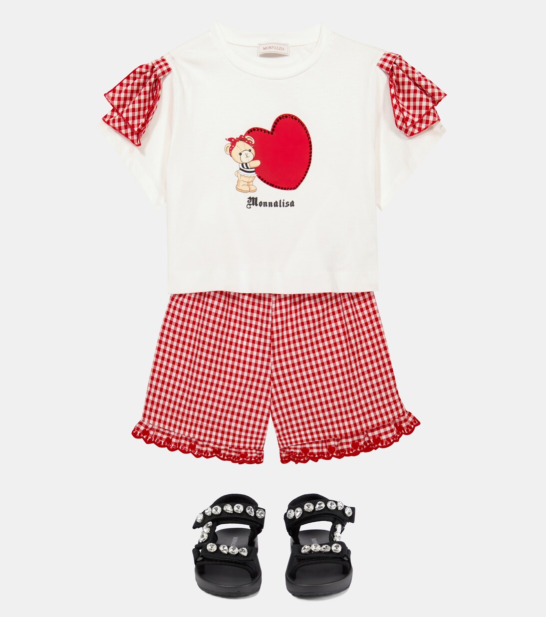 Embellished cotton T-shirt | Monnalisa