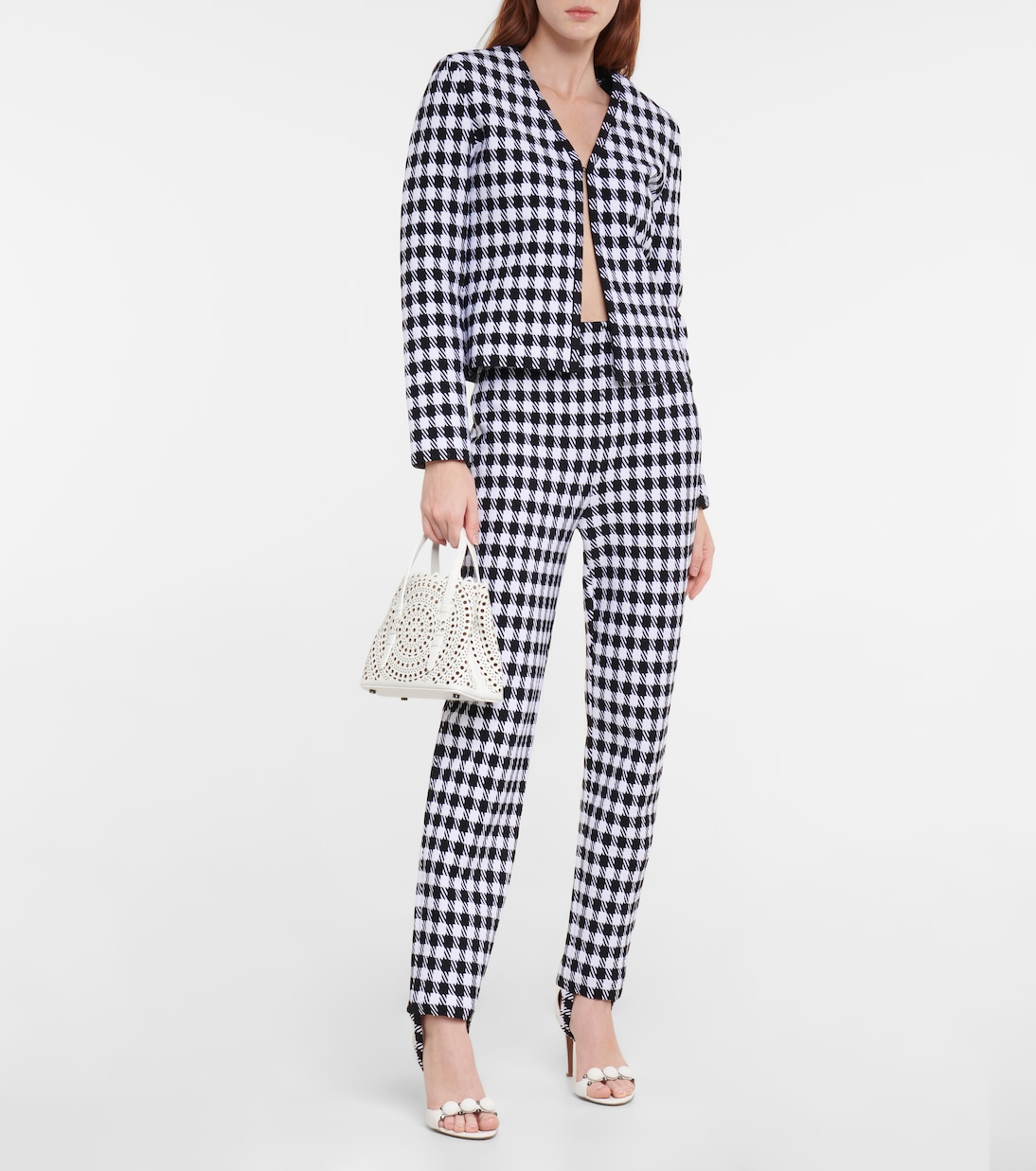 Checked jacquard-knit jacket | Alaïa