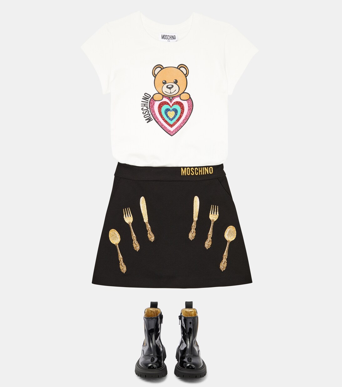 Jupe brodée à logo | Moschino Kids