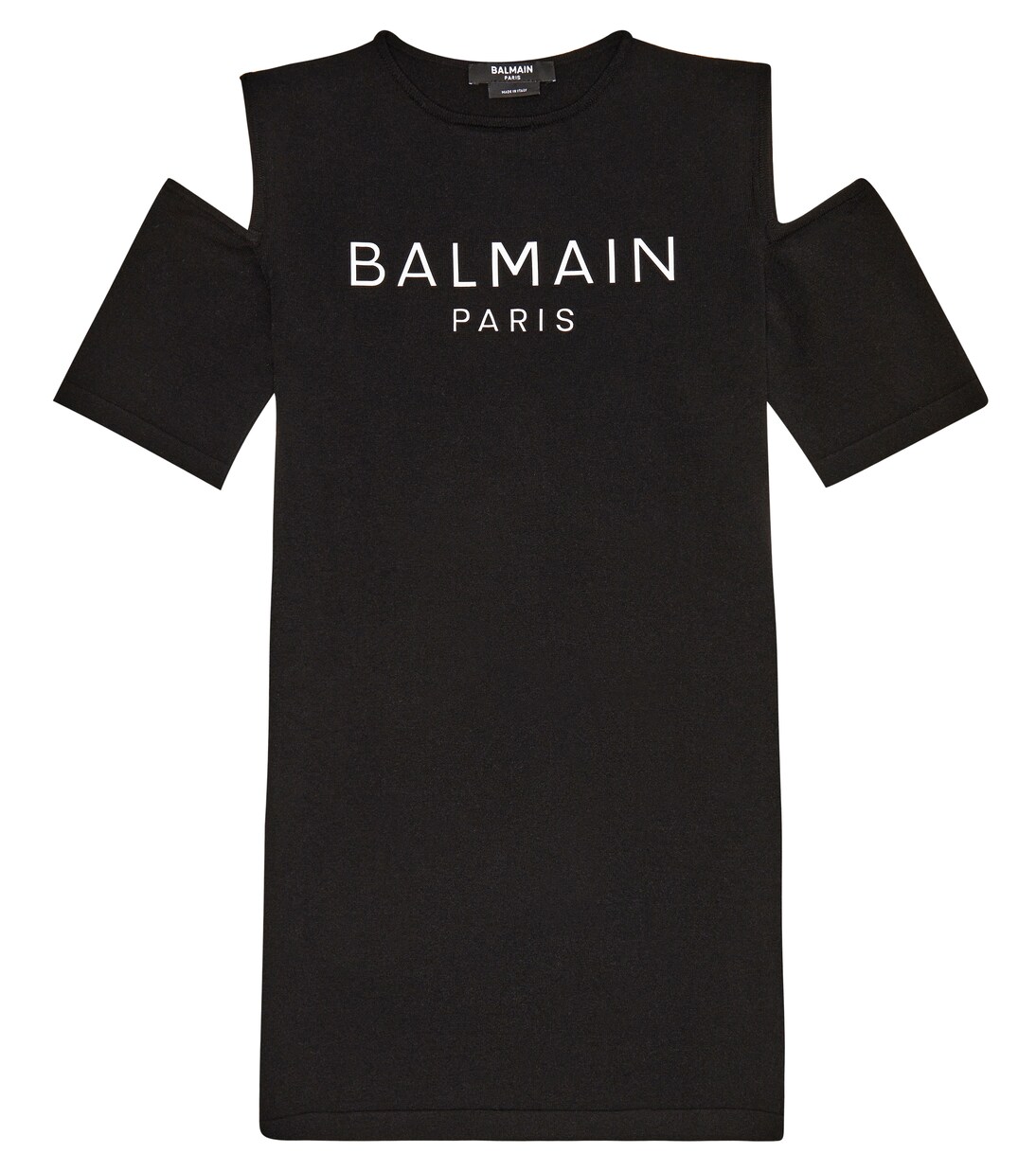 Logo cold shoulder dress | Balmain Kids