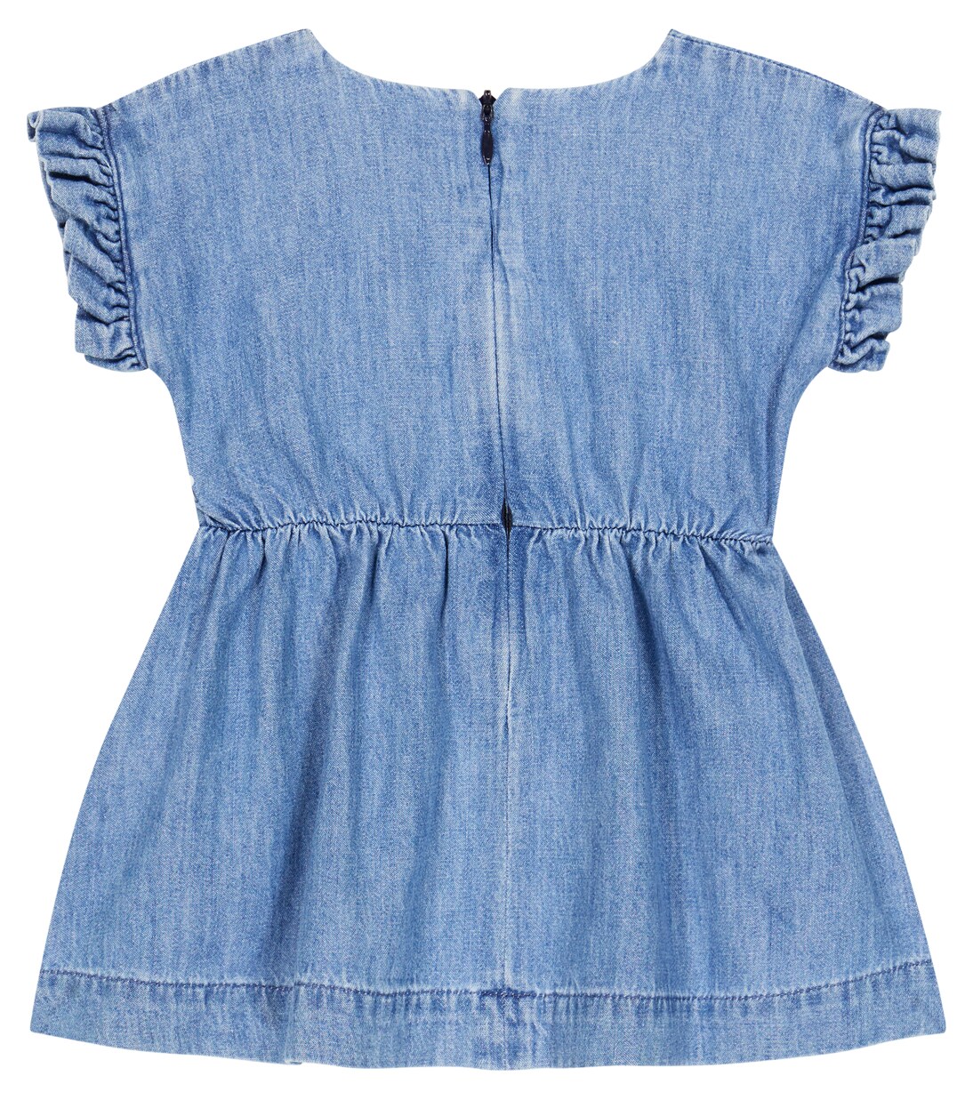 Baby embroidered cotton chambray dress | Moschino Kids