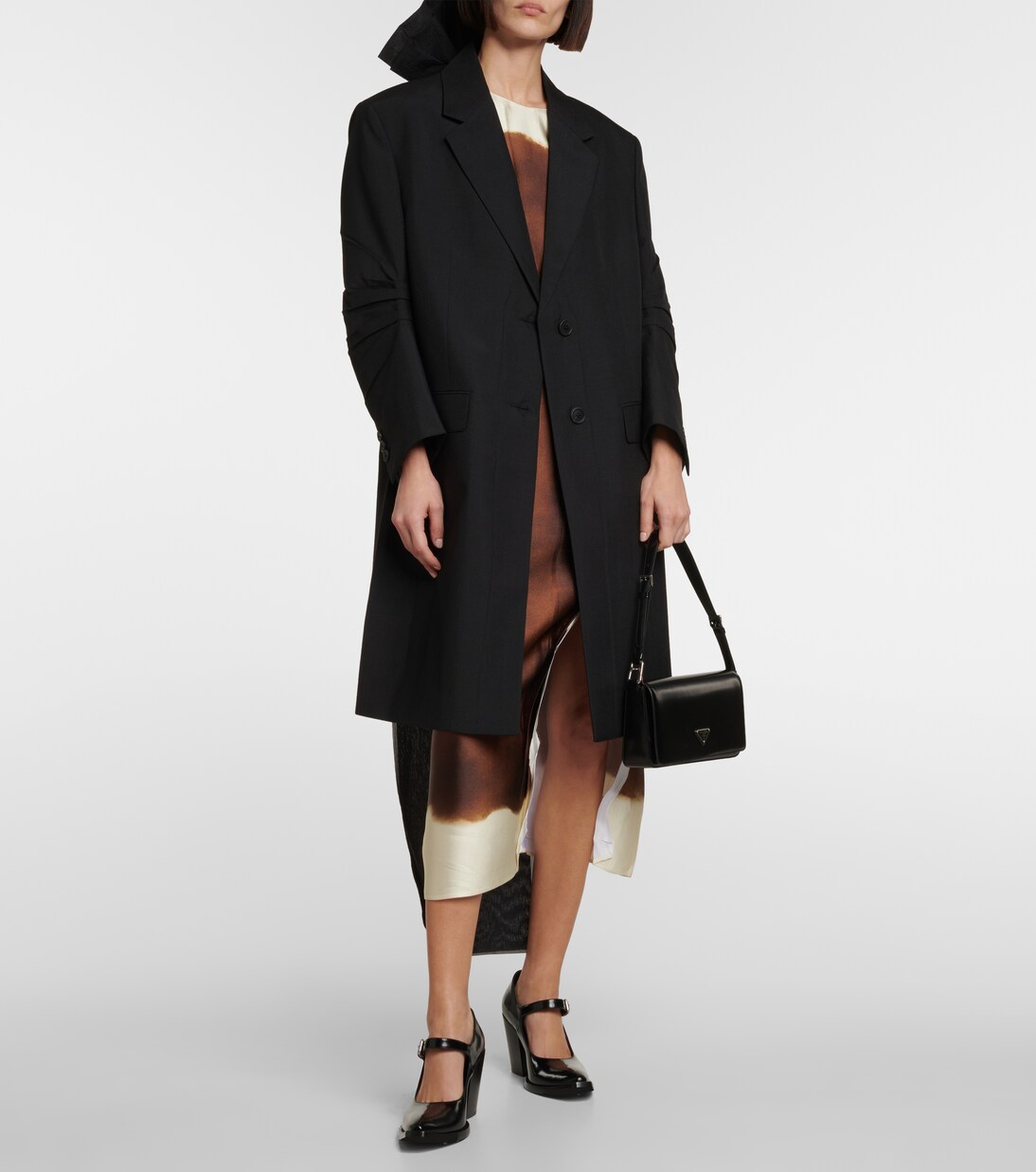 Bow-detail mohair coat | Prada