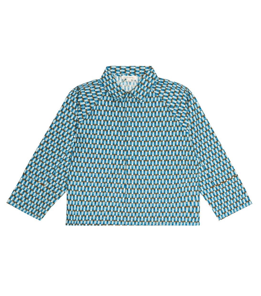 Burdock printed cotton poplin shirt | Caramel