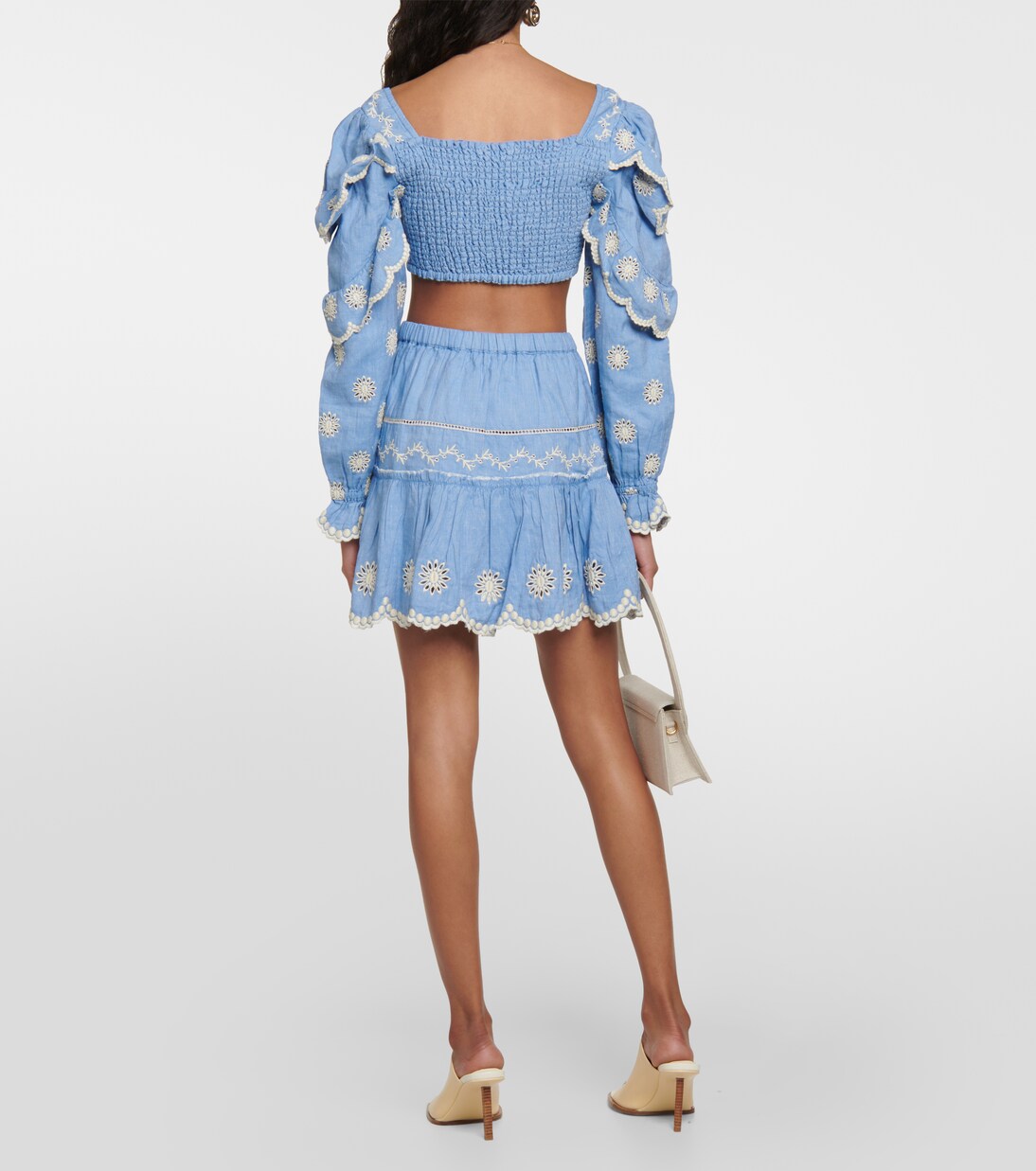 Minirock Cava aus Baumwolle und Leinen | LoveShackFancy