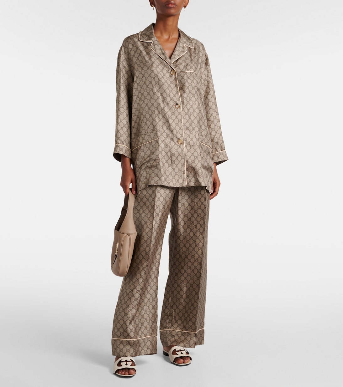 Interlocking G cutout leather sandals | Gucci