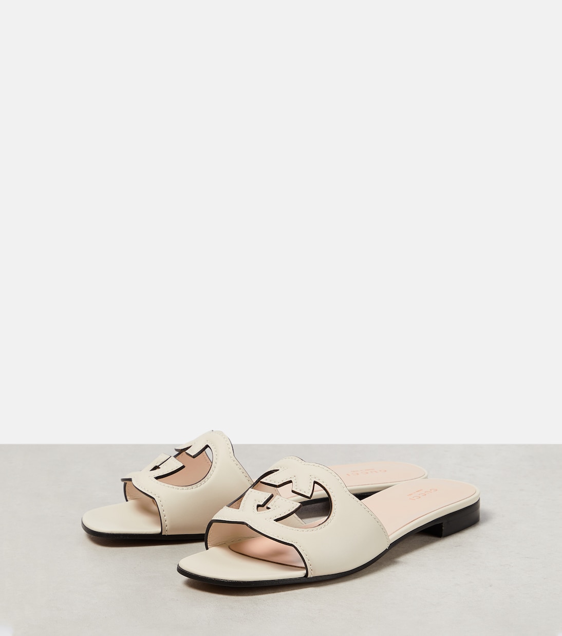 Interlocking G cutout leather sandals | Gucci