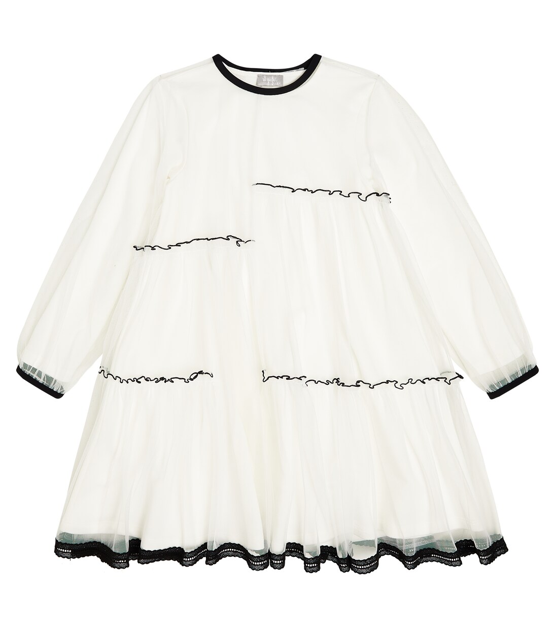 Tulle and cotton-blend jersey dress | Il Gufo
