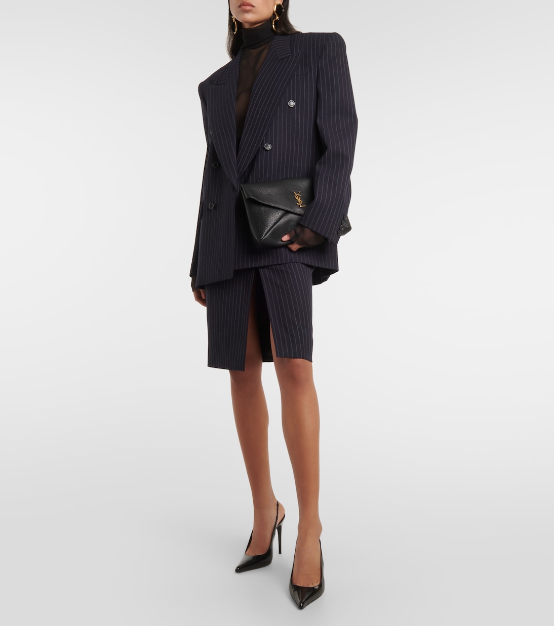 Pochette Cassandre Large en cuir | Saint Laurent